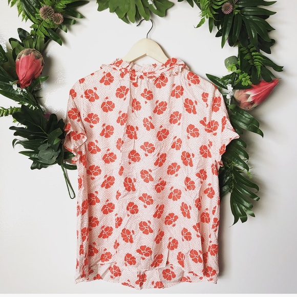 boden ruffle floral white top plus size 16 - Picture 2 of 5